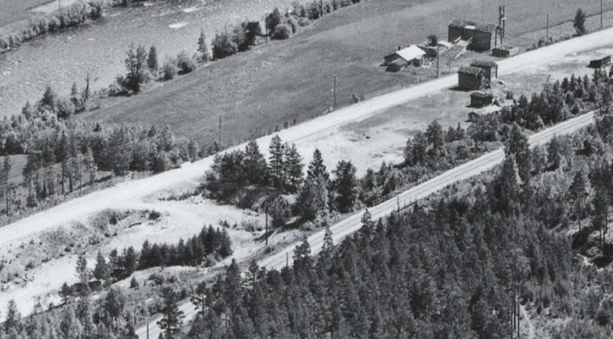 Viser Bekken ca 30 Ã¥r etter at det var leirplass der 17.07.1962 Foto: Telemark Flyselskap as