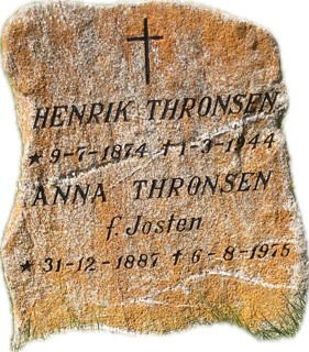 Gravsteinen til Henrik og Anna Thronsen Mai 2025 Foto: Anders Bjørke